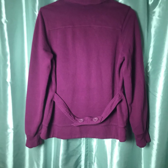 L.L. Bean Cardigan Sweater Coat Blazer Purple Med - Picture 4 of 7